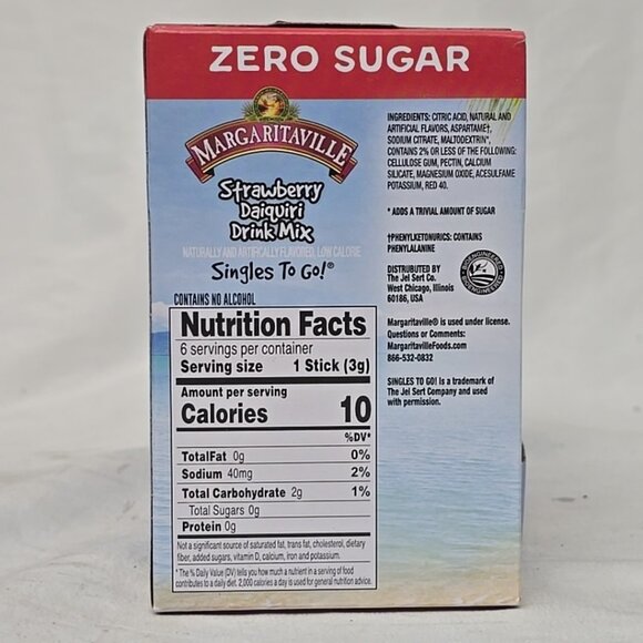 Margaritaville Caribbean Fruit Punch Drink Mix Zero Sugar 6 Pack 36 Total Count - Picture 6 of 8